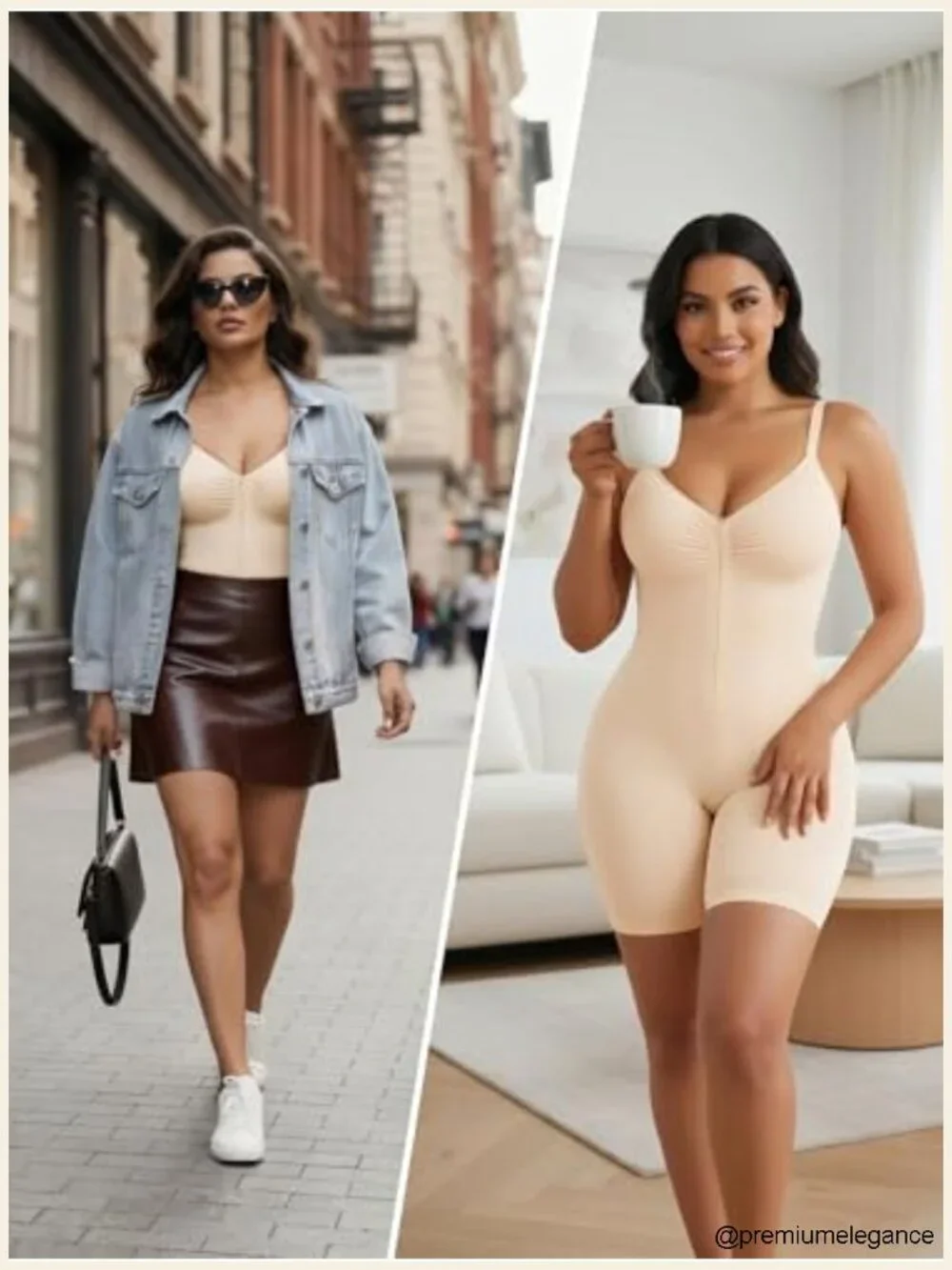 Seamless Zip-Up Shaper Bodysuit Tummy Control